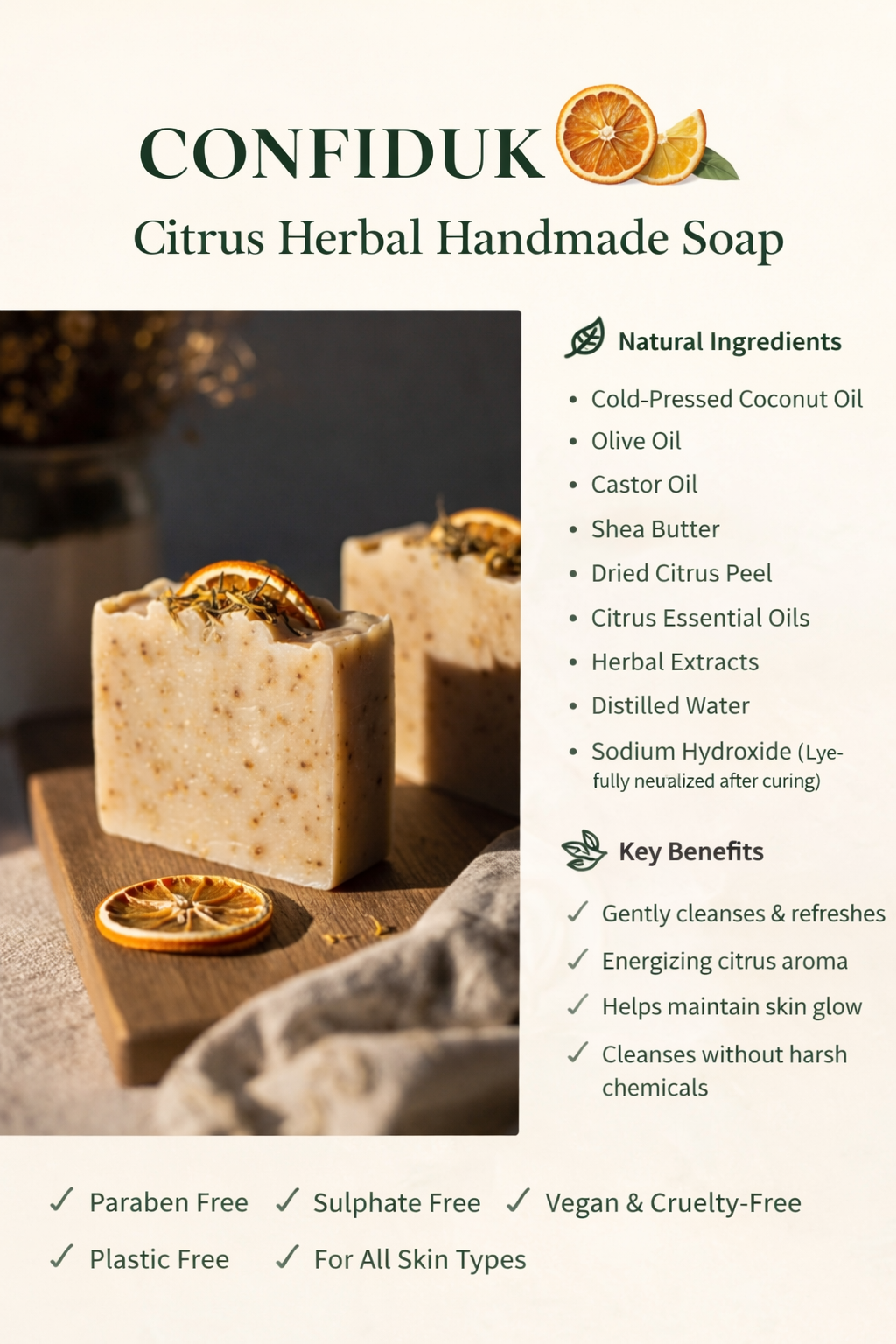 Citrus Herb Nourishing Handmade Soap - Image 2